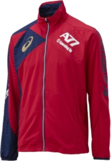 【ASICS/アシックス】 A77 トレーニングジャケット トラックレッドxネイビーブルー ユニセックス アシックス